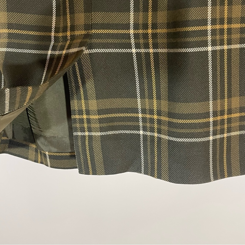 Jones New York Vintage Plaid Green/Beige Short Sleeve Suit - Picture 7 of 12
